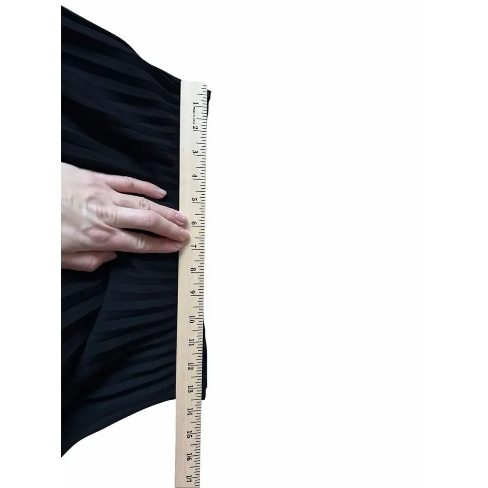 Cinq a Sept Black Midi Skirt Palma Pleated Black‎ Gold Size 4